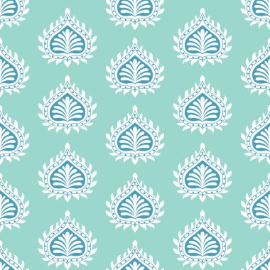 Duvar kağıdı, tekstil, yüzey, moda, arkaplan, fayans, sabit ev dekorasyonu, mobilya vs. için Damask vektörsüz desen.