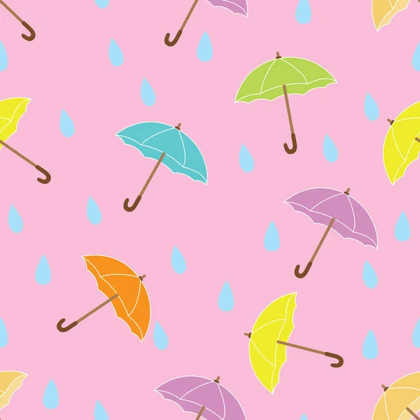 Umbrella Вектор Бесшовный Узор Обоев Текстиля Поверхности Моды Фона Плитки — стоковый вектор
