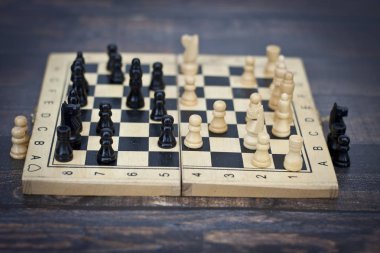 Satranç satranç tahtasında fotoğrafı