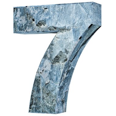 7-7 numaralı taş. 3D render illüstrasyon