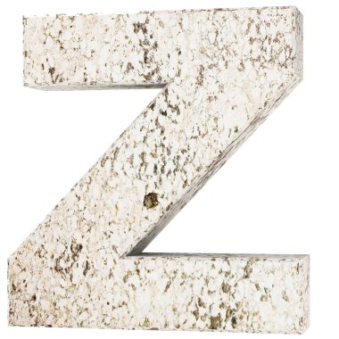 Büyük harf - Z taş. 3D render illüstrasyon