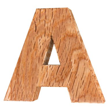 3D dekoratif ahşap alfabe, büyük harf A