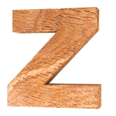 3D dekoratif ahşap alfabe, büyük harf Z