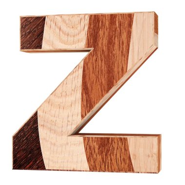 3D dekoratif ahşap alfabe, büyük harf Z