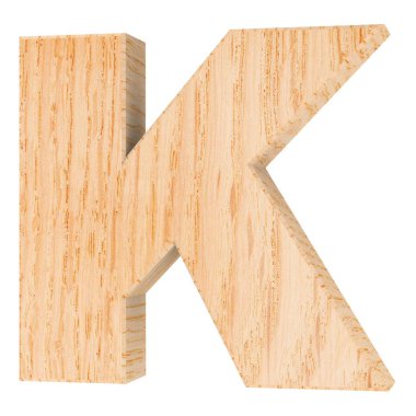 3D dekoratif ahşap alfabe, büyük harf K