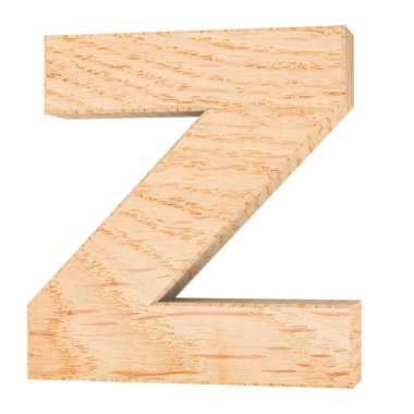 3D dekoratif ahşap alfabe, büyük harf Z
