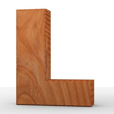 3D dekoratif ahşap alfabe, büyük harf L