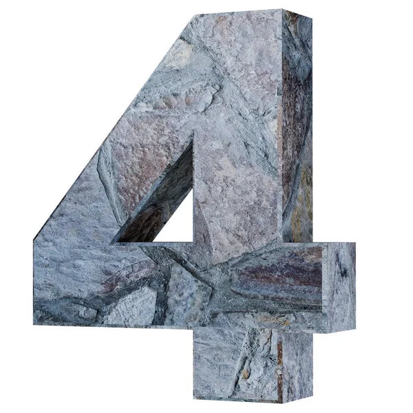 Номер Четыре Каменных Кирпичей Визуализация — стоковое фото
