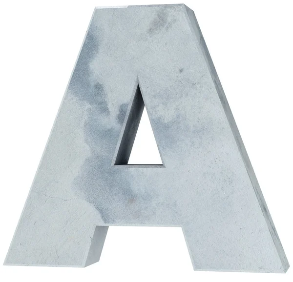 Concrete Capital Letter Isolado Sobre Fundo Branco Ilustração Renderização — Fotografia de Stock