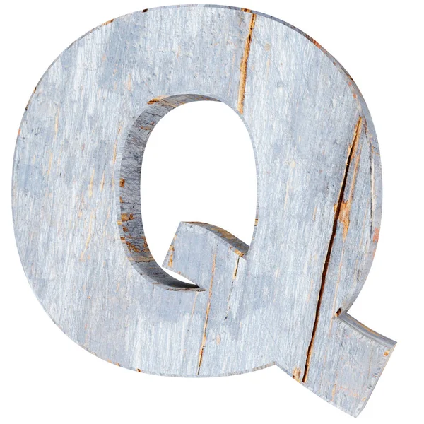 Decorative Wooden Alphabet Letter Rendering Illustration Isolated White Background — Stock Photo, Image