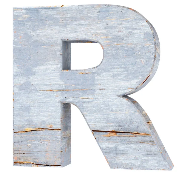 装飾的な木製アルファベット レンダリング図 白い背景に分離 — ストック写真