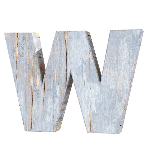Decorative Wooden Alphabet Letter Rendering Illustration Isolated White Background — Stock Photo, Image