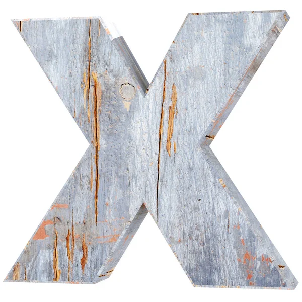 装飾的な木製アルファベットの手紙 レンダリング図 白い背景に分離 — ストック写真