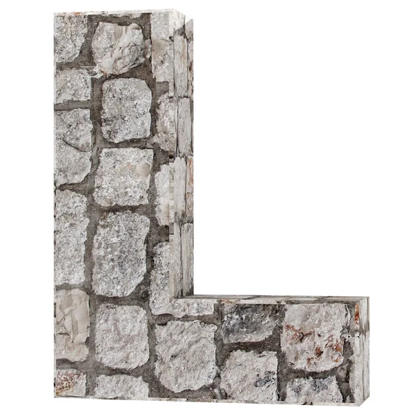 Capital Letter Stone Bricks Render Illustration — Stock Photo, Image