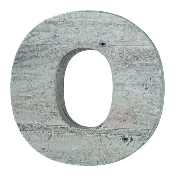 Büyük harf - beyaz arka plan üzerinde izole O beton. 3D render illüstrasyon