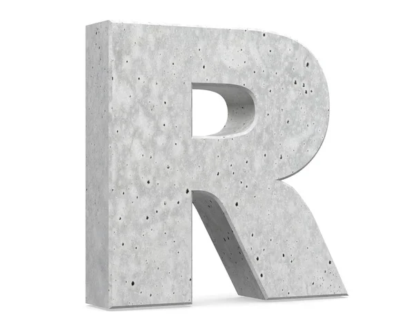 Concrete Capital Letter Isolated White Background Render Illustration — Stock Photo, Image