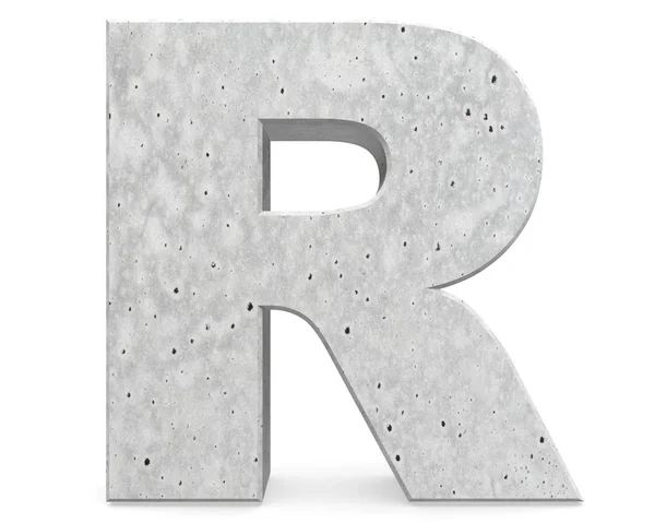 Concrete Capital Letter Isolated White Background Render Illustration — Stock Photo, Image