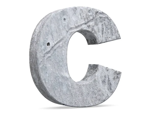 Concrete Capital Letter Isolated White Background Render Illustration — Stock Photo, Image