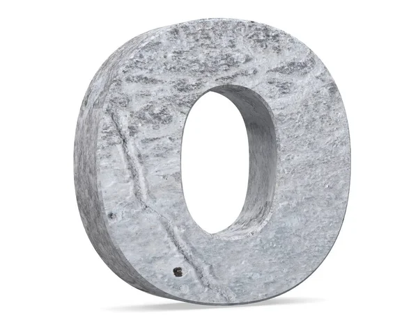 Büyük harf - beyaz arka plan üzerinde izole O beton. 3D render illüstrasyon