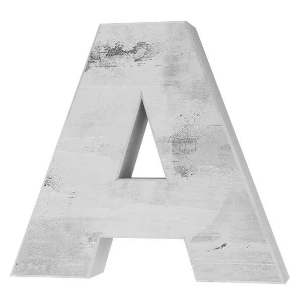 Concrete Capital Letter Isolated White Background Render Illustration — Stock Photo, Image