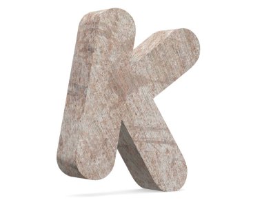 Kavramsal eski paslı metal büyük harf -K, demir ya da çelik sektörü izole beyaz arka plan parça. Eğitici paslı malzeme, yaşlı vintage yüzey, 3d çizim Pütürlü yüzeyi olarak yıpranmış zarar görmüş boya