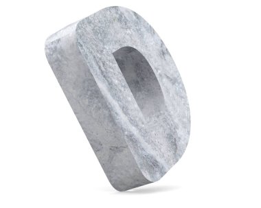 Büyük harf - beyaz arka plan üzerinde izole D beton. 3D render illüstrasyon