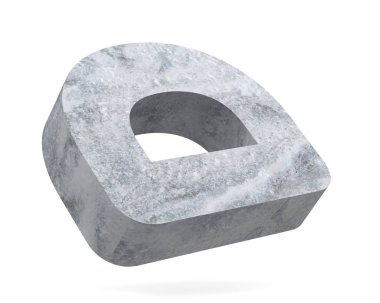 Büyük harf - beyaz arka plan üzerinde izole D beton. 3D render illüstrasyon