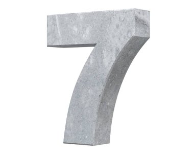 3D render beton sayısı 7 yedi. 3D render illüstrasyon.