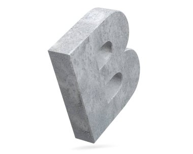 Büyük harf - beyaz arka plan üzerinde izole B beton. 3D render illüstrasyon