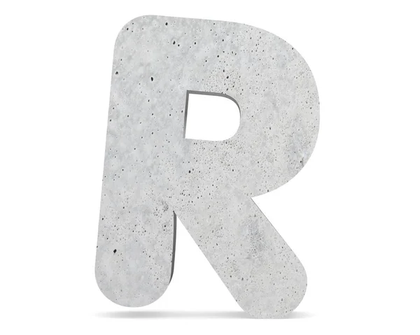 Concrete Capital Letter Isolated White Background Render Illustration — Stock Photo, Image