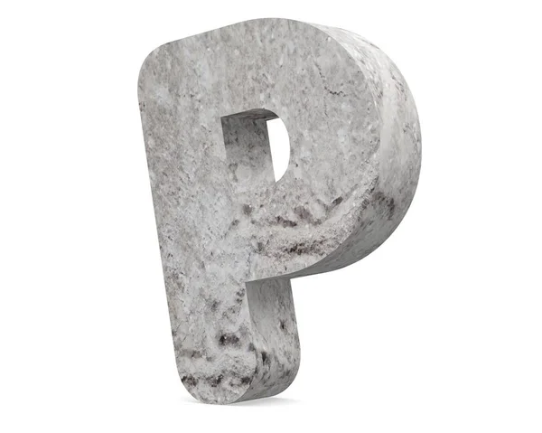 Concrete Capital Letter Diisolasi Dengan Latar Belakang Putih Ilustrasi Render — Stok Foto