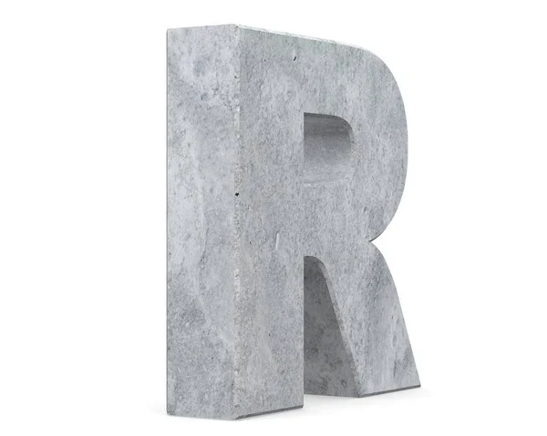 Concrete Capital Letter Isolated White Background Render Illustration — Stock Photo, Image