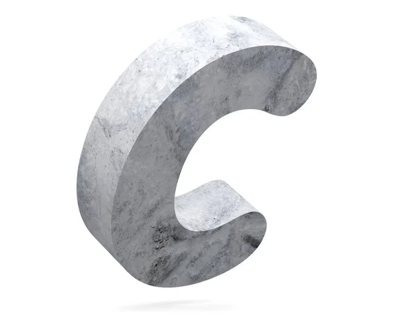 Concrete Capital Letter Isolated White Background Render Illustration — Stock Photo, Image