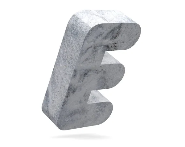 Concrete Capital Letter Isolated White Background Render Illustration — Stock Photo, Image