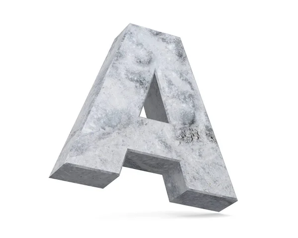 Concrete Capital Letter Isolated White Background Рендеринг — стоковое фото