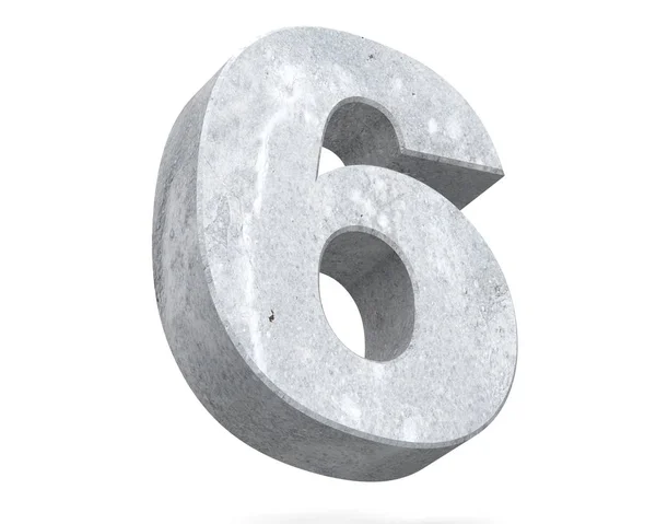 Rendering Concrete Number Six Render Illustration — Stock Photo, Image