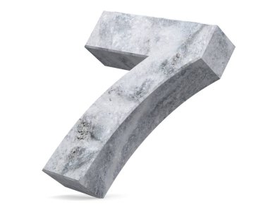 3D render beton sayısı 7 yedi. 3D render illüstrasyon.