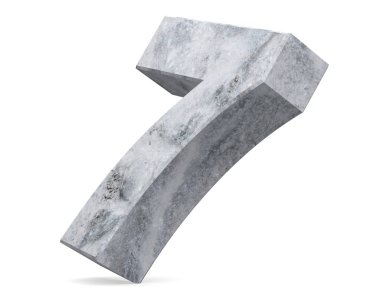 3D render beton sayısı 7 yedi. 3D render illüstrasyon.