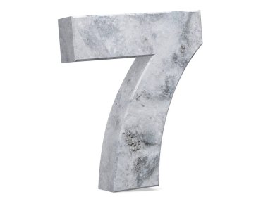 3D render beton sayısı 7 yedi. 3D render illüstrasyon.