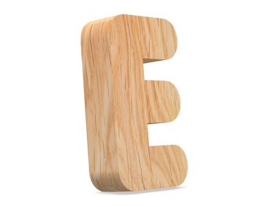 3D dekoratif ahşap alfabe, büyük harf E