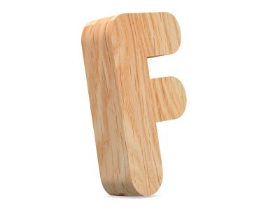 3D dekoratif ahşap alfabe, büyük harf F