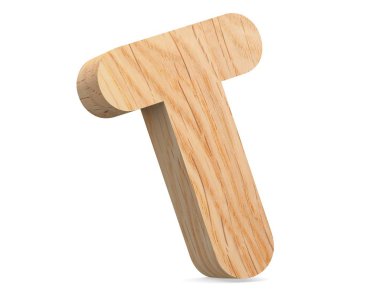 3D dekoratif ahşap alfabe, büyük harf T