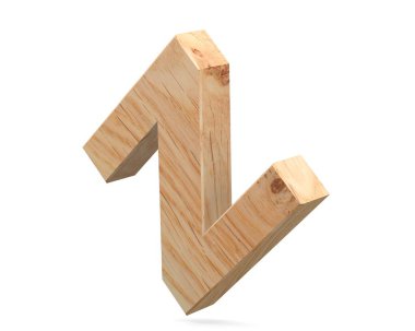 3D dekoratif ahşap alfabe, büyük harf Z