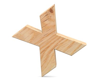 3D dekoratif ahşap alfabe, büyük harf X