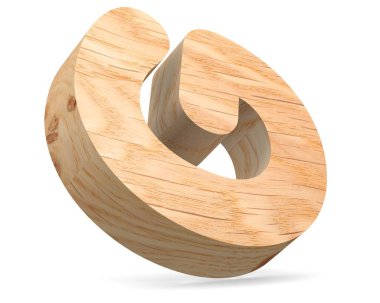 3D dekoratif ahşap alfabe, büyük harf G