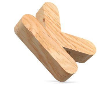 3D dekoratif ahşap alfabe, büyük harf K