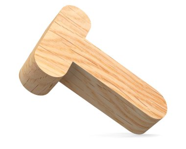 3D dekoratif ahşap alfabe, büyük harf T