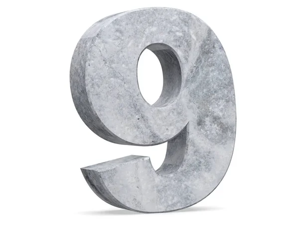 Rendering Concrete Number Nine Render Illustration — Stock Photo, Image