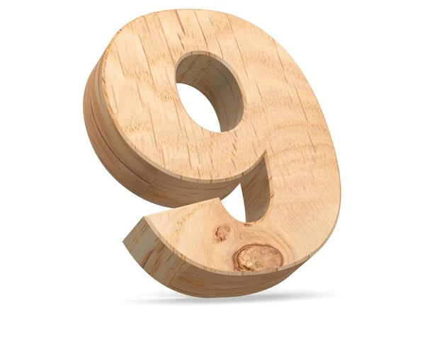 Alfabeto Madeira Decorativo Dígito Zero Símbolo Ilustração Renderização Isolado Sobre — Fotografia de Stock