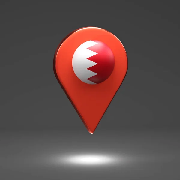 Illustration Rendu Pointeurs Carte Avec Drapeau Bahreïn — Photo